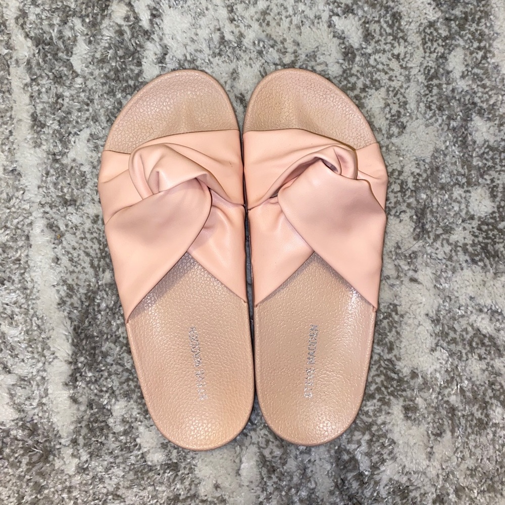 Steve Madden Pink Leather Slides